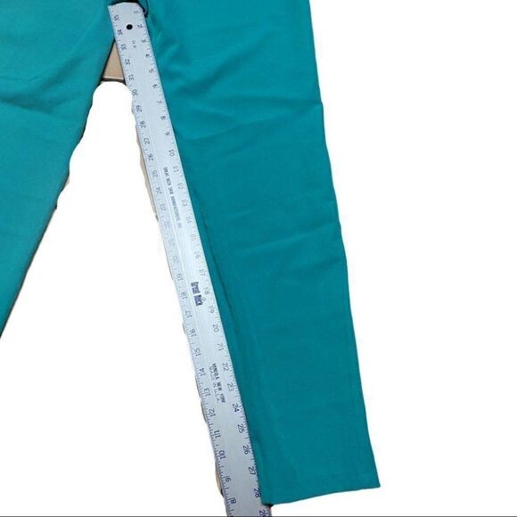 Tall Tailored Teal Ankle Pants Bright Bold Work Colored Fall Layer - Picture 4 of 9